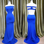 Women's Off Shoulder Maxi Evening Dress – Elegant Formal Gown