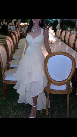 Robe de soirée blanche trapèze, élégante et sobre, référence Y591