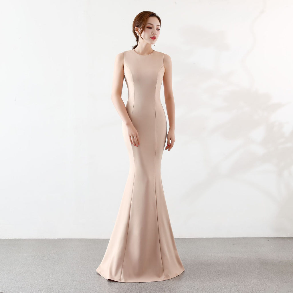 Toast Dress Bride Wedding Long Cocktail Elegant Fishtail Engagement Bridal Evening Dress Women – Best Wedding Dress for Bride
