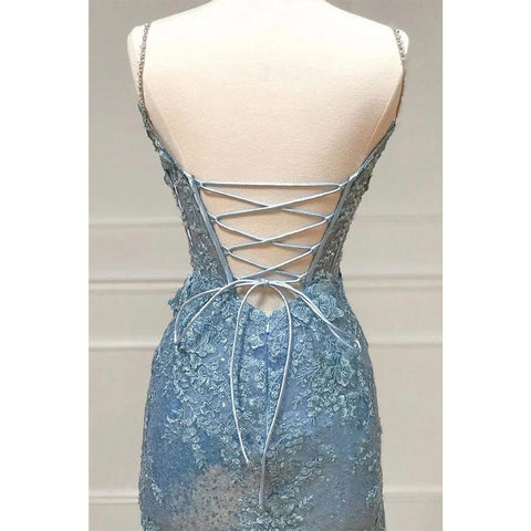 Robe de bal longue à bretelles spaghetti et paillettes avec fente