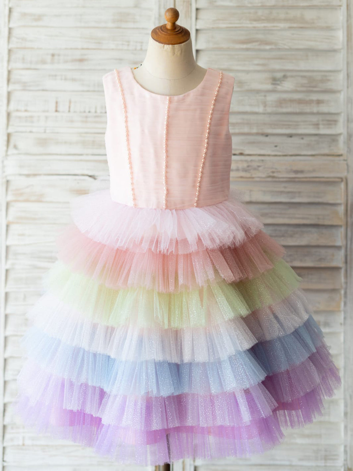 Vestido de tul de corte A hasta la rodilla (2003227679) 