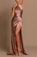 Robe de bal sirène sans manches à fente haute et dos nu 