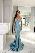 Off-the-Shoulder Evening Dress Mermaid With Crystals
