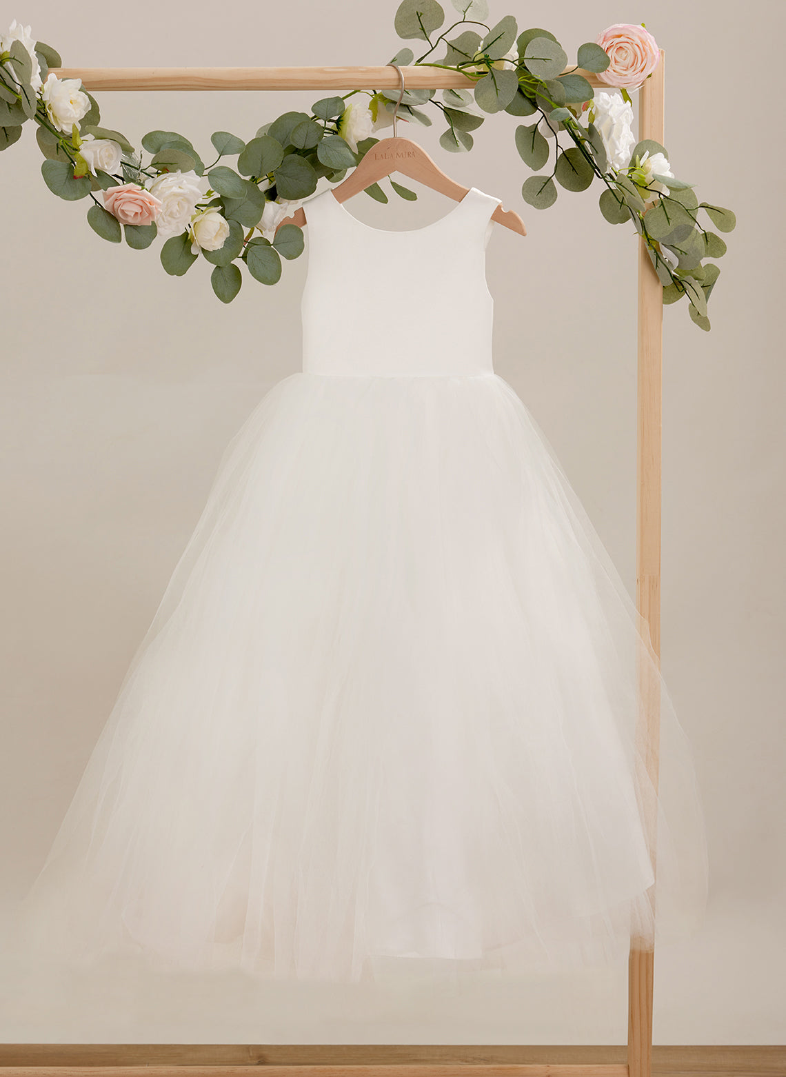 Vestido de gala/de princesa de satén y tul hasta los tobillos 