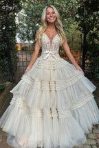 Princess A Line Off the Shoulder Lilac Long Prom Dress with Ruffles