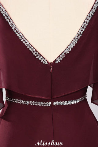 Elegantes vestidos de dama de honor de corte A, de gasa, con escote en V, tirantes finos, sin mangas y hasta el suelo, con pedrería.