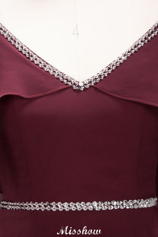 Elegantes vestidos de dama de honor de corte A, de gasa, con escote en V, tirantes finos, sin mangas y hasta el suelo, con pedrería.