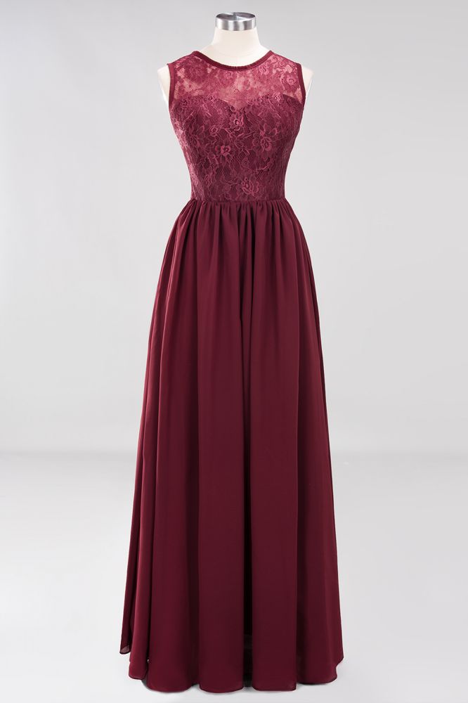 Robe de demoiselle d'honneur élégante en dentelle, coupe trapèze, sans manches, en mousseline, ornée de volants et de bijoux, longue jusqu'au sol, avec appliques.