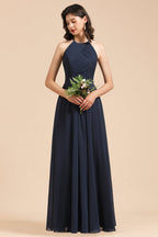 Elegantes vestidos de dama de honor de gasa con encaje, corte en A, sin mangas, escote en V y volantes. 