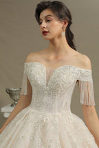 Robes de mariée élégantes de coupe trapèze | Robes de mariée à manches