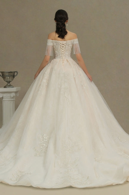 Robes de mariée élégantes de coupe trapèze | Robes de mariée à manches