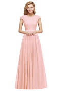 Robe de soirée trapèze élégante à manches courtes et coupe trapèze, bleu marine, longue robe de soirée