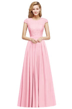 Robe de soirée trapèze élégante à manches courtes et coupe trapèze, bleu marine, longue robe de soirée