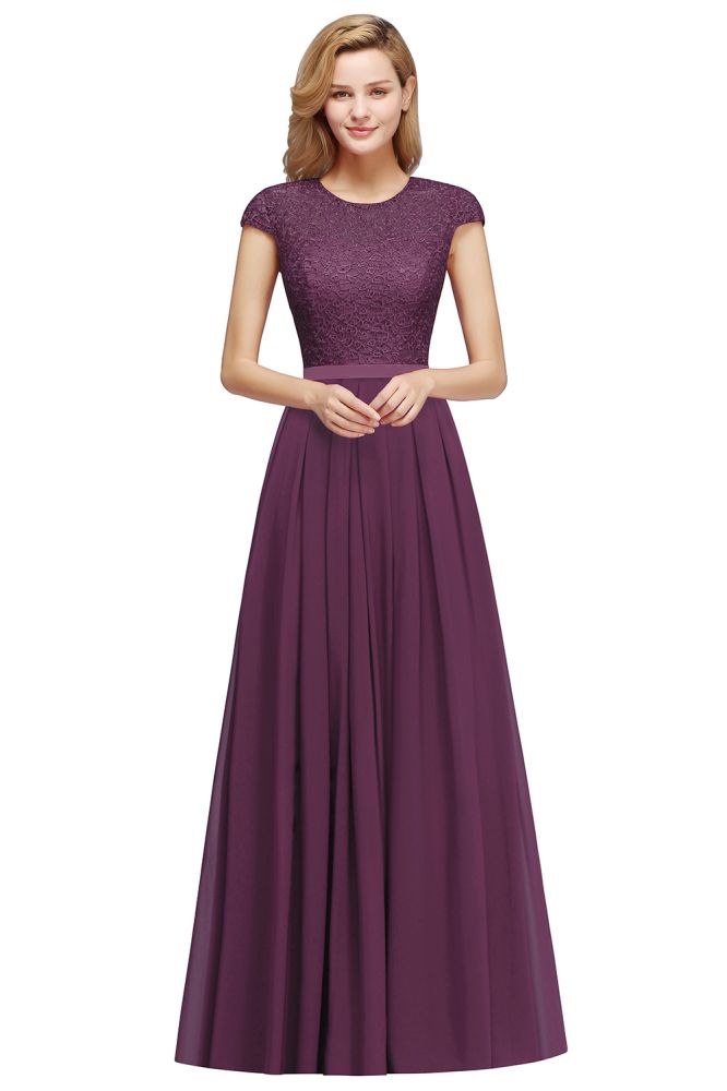 Robe de soirée trapèze élégante à manches courtes et coupe trapèze, bleu marine, longue robe de soirée