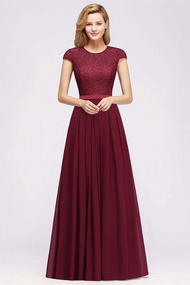 Robe de soirée trapèze élégante à manches courtes et coupe trapèze, bleu marine, longue robe de soirée