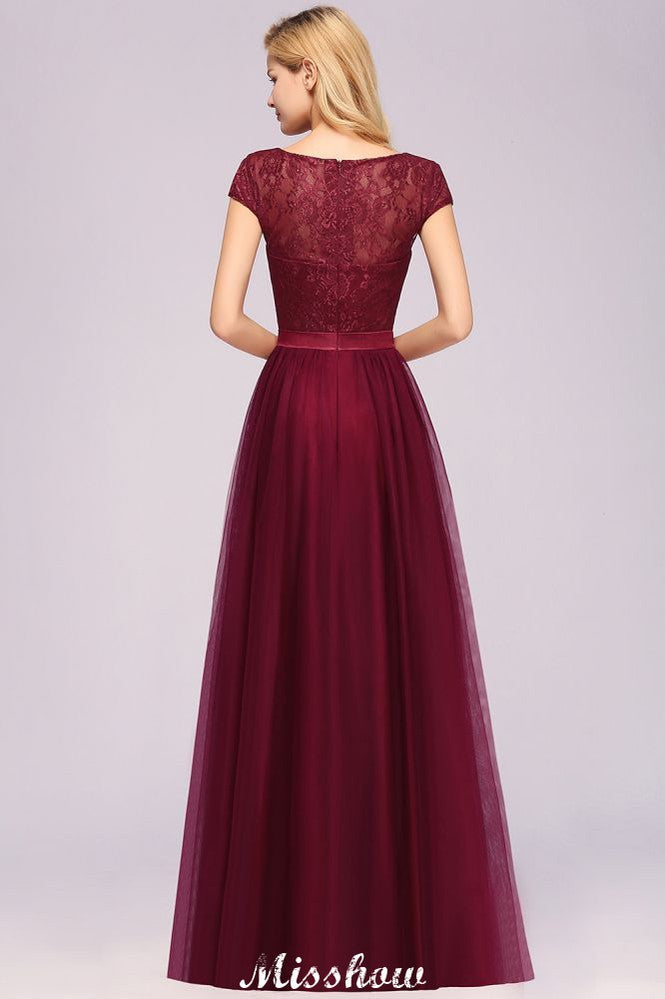 Robe de soirée élégante à manches courtes et imprimé floral, coupe trapèze, ornée d'appliqués en tulle, robe de demoiselle d'honneur
