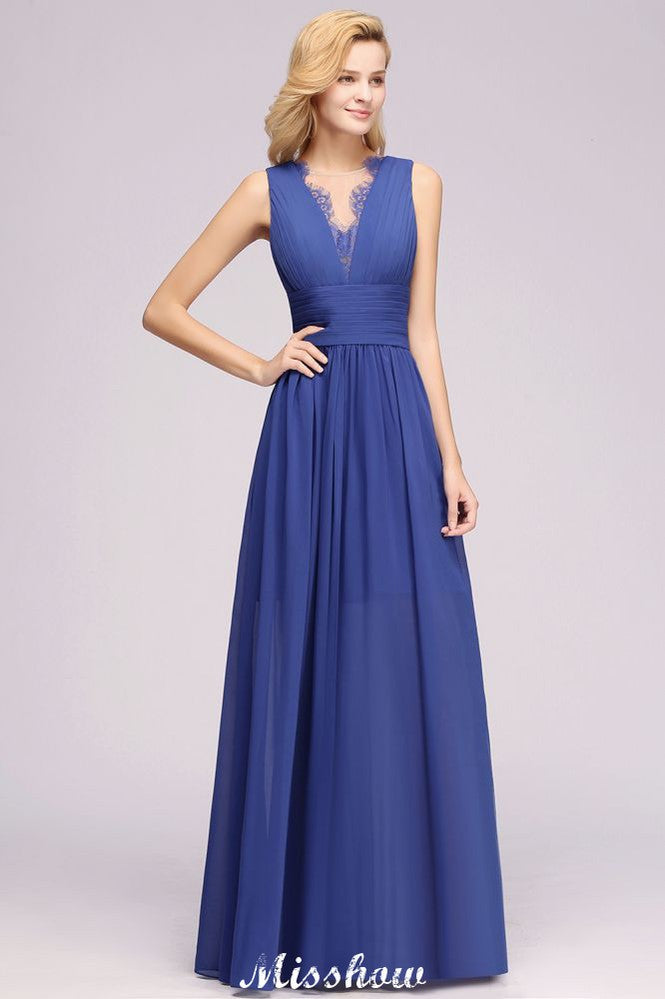 Elegante vestido de dama de honor de gasa, encaje, joyas, sin mangas, largo hasta el suelo, corte en A, con volantes