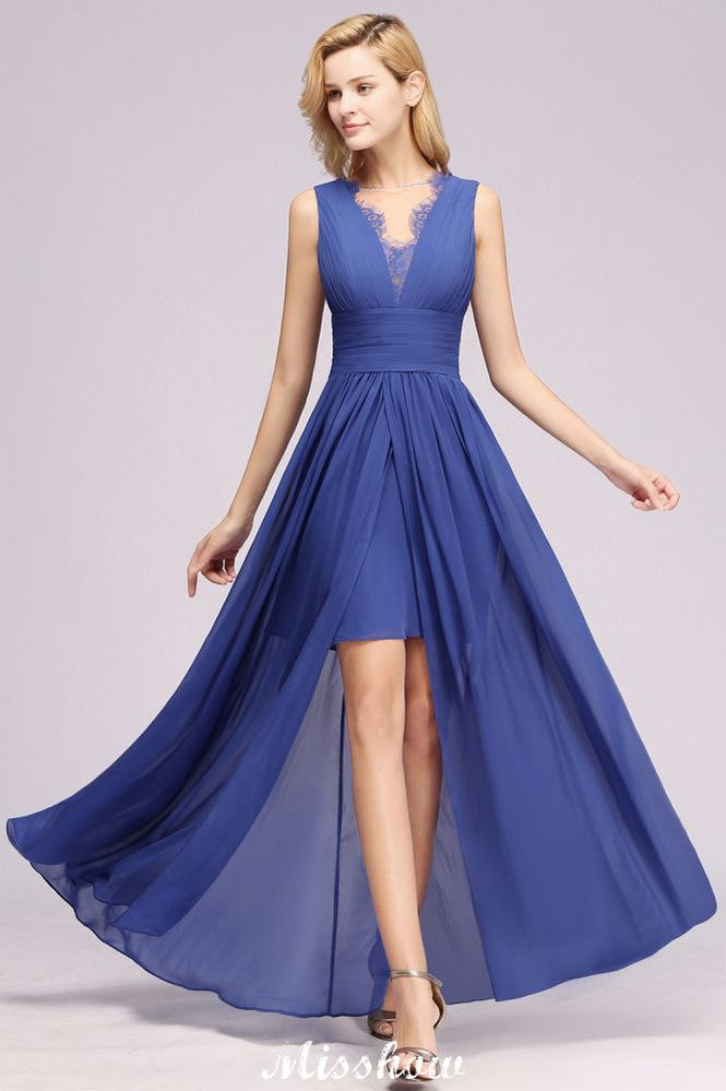 Elegante vestido de dama de honor de gasa, encaje, joyas, sin mangas, largo hasta el suelo, corte en A, con volantes