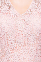 Elegante vestido de dama de honor de corte A con apliques florales, color rosa empolvado, de gasa, largo hasta el suelo.