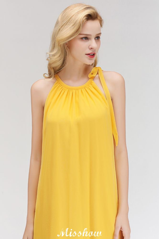 Robe de soirée élégante, dos nu, simple et sans manches, longueur genou