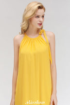 Robe de soirée élégante, dos nu, simple et sans manches, longueur genou