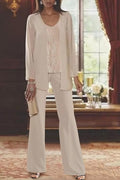 Ensemble pantalon en dentelle élégant pour femme, tailleur pour la mère de la mariée