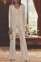 Ensemble pantalon en dentelle élégant pour femme, tailleur pour la mère de la mariée