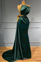 Robe de bal sirène longue élégante en satin à col halter