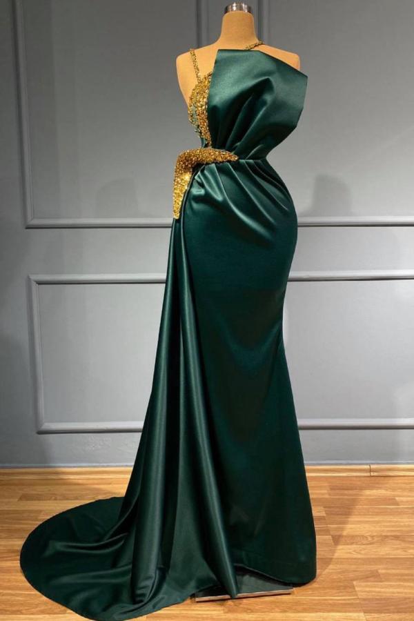 Robe de bal sirène longue élégante en satin à col halter