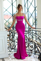 Elegante vestido de fiesta largo de sirena con tirantes, lentejuelas y sin mangas