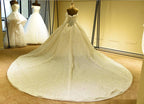 Robe de mariée élégante en tulle ivoire à manches longues et décolleté cœur, lacée 