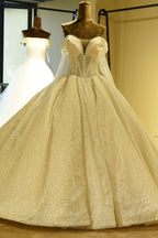 Robe de mariée élégante en tulle ivoire à manches longues et décolleté cœur, lacée 