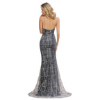 Robe de soirée longue sirène élégante sans manches