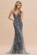 Robe de soirée longue sirène élégante sans manches