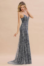 Robe de soirée longue sirène élégante sans manches