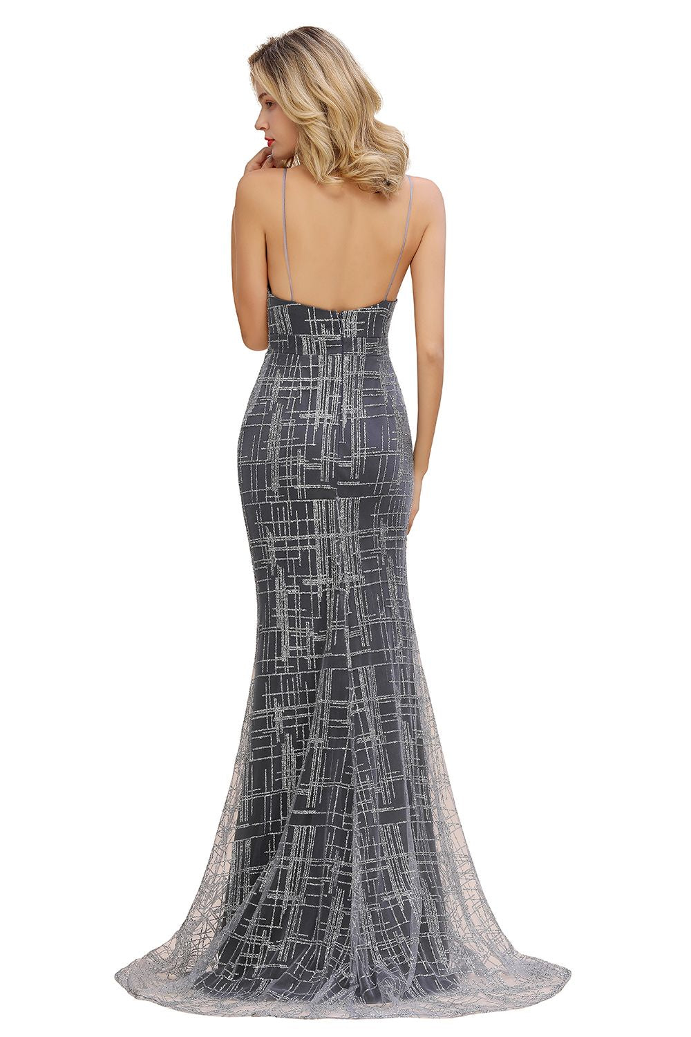 Robe de soirée longue sirène élégante sans manches