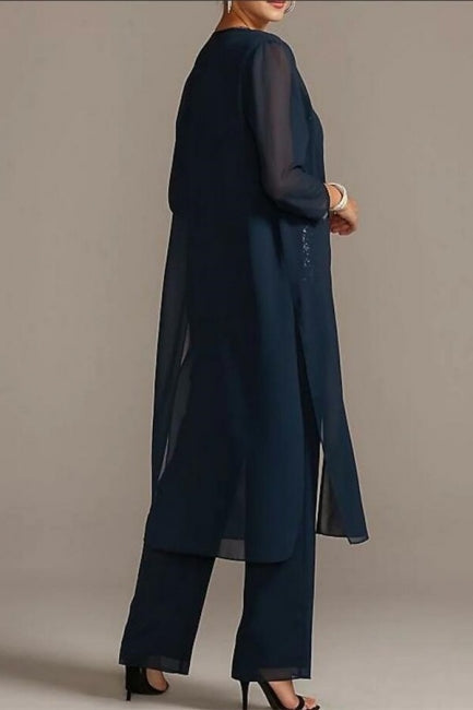 Robe élégante pour la mère de la mariée, combinaison en mousseline pour demoiselle d'honneur