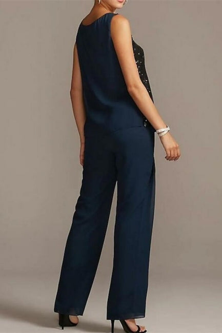 Elegante vestido para la madre de la novia, mono de gasa para dama de honor