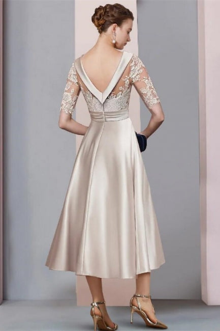 Robes de mariée courtes en dentelle, élégantes et simples, à manches 3/4