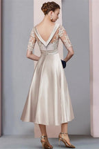 Robes de mariée courtes en dentelle, élégantes et simples, à manches 3/4