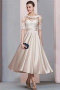Robes de mariée courtes en dentelle, élégantes et simples, à manches 3/4