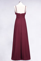 Elegant Spaghetti Aline Ruffle Simple Prom Dresses Royal Blue Evening Swing Dress