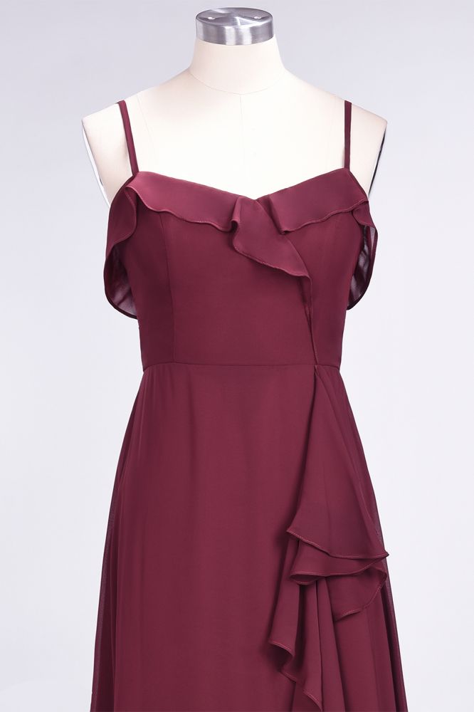 Elegant Spaghetti Aline Ruffle Simple Prom Dresses Royal Blue Evening Swing Dress
