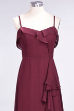 Elegant Spaghetti Aline Ruffle Simple Prom Dresses Royal Blue Evening Swing Dress