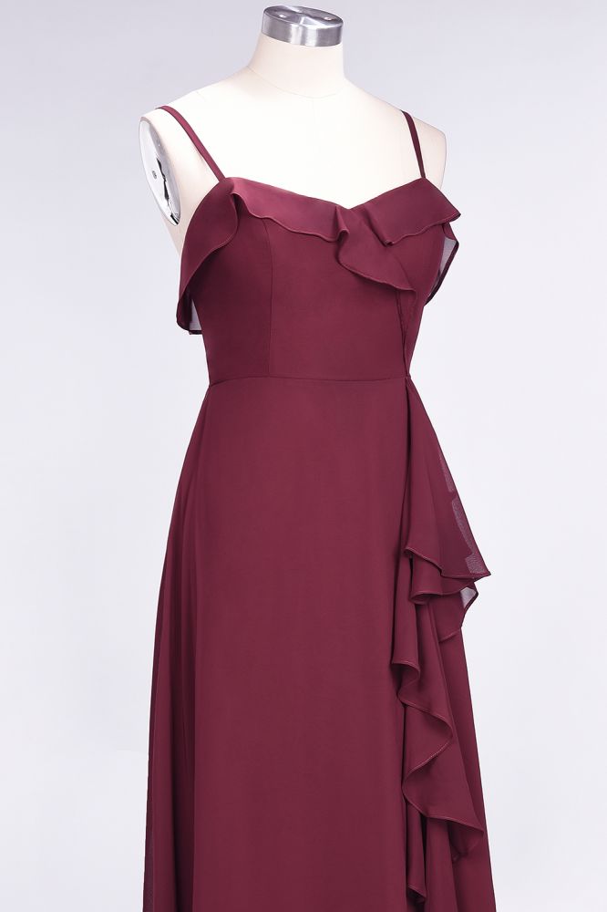 Elegant Spaghetti Aline Ruffle Simple Prom Dresses Royal Blue Evening Swing Dress