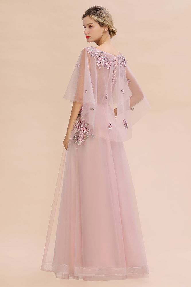 Robe de mariée élégante en tulle, coupe trapèze, à fleurs, manches longues bouffantes, robe de soirée