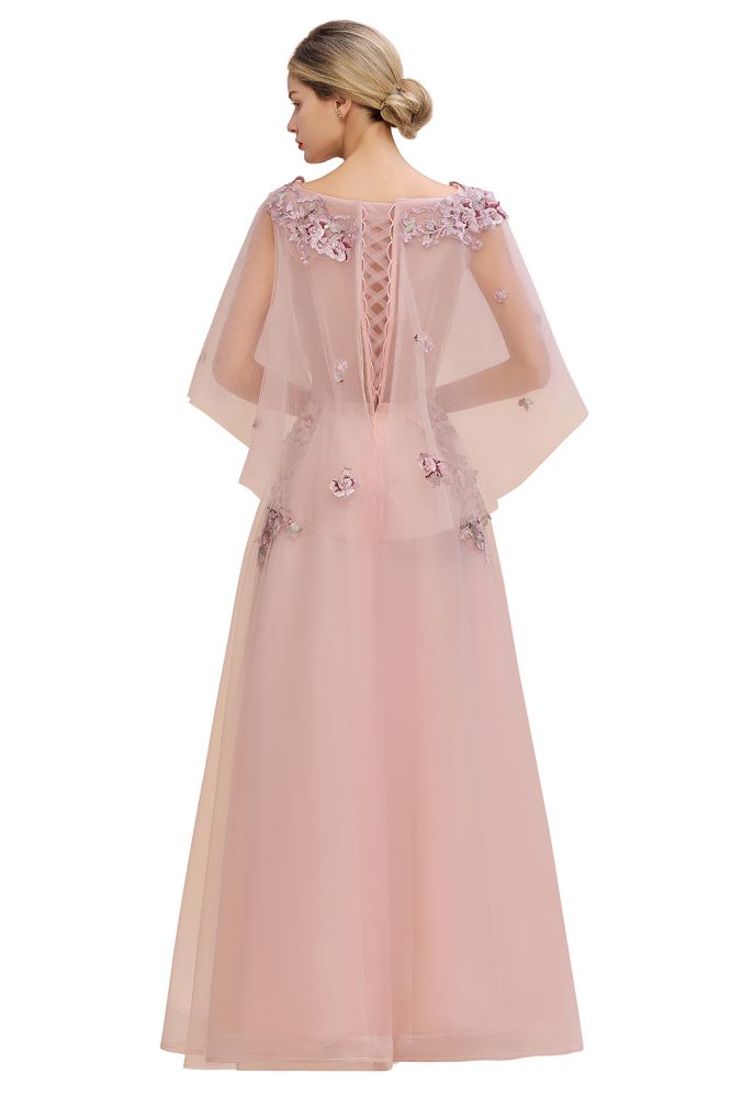 Robe de mariée élégante en tulle, coupe trapèze, à fleurs, manches longues bouffantes, robe de soirée