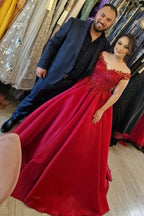 Vestidos de novia elegantes de satén con escote en V, mangas cortas y corte en A