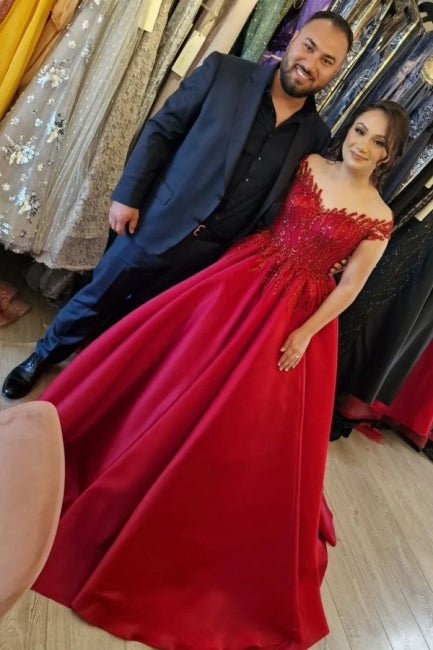 Vestidos de novia elegantes de satén con escote en V, mangas cortas y corte en A