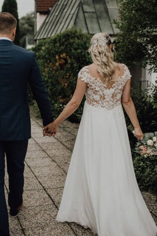 Vestidos de novia elegantes de tul largo | Vestidos de novia con encaje 